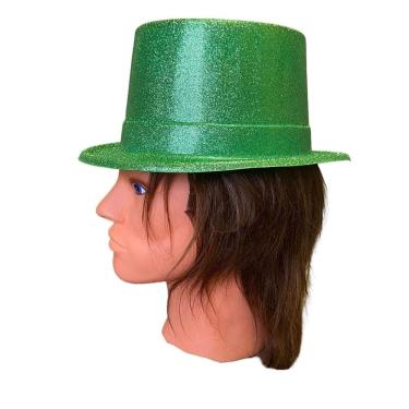 Imagem de Kit 4Un Cartola Chapéu Plástico Glitter Fantasia Carnaval