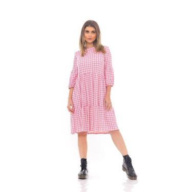 Imagem de Vestido Olívia Xadrez Pink-Feminino