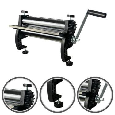 Imagem de Cilindro Abrir Massa Manual Laminador Pastel Fazer Pão Macarrão Pizza 
