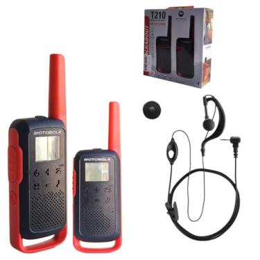 Imagem de Kit Par Rádio Portátil Talkabout T210BR Comunicador + Fone De Ouvido Simples