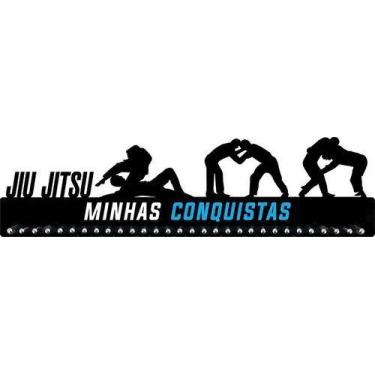 Imagem de Porta Medalhas Jiu Jitsu Masculino 61cm Comprimento - QUADRO DE MEDALH