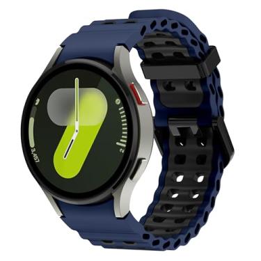 Imagem de Sodhad Pulseira de silicone macio compatível com Samsung Galaxy Watch 7 de 44 mm e 40 mm e pulseiras esportivas respiráveis para Galaxy Watch 7 6 5 4 de 44 mm e 40 mm / 6 Classic de 43 mm 47 mm / 5