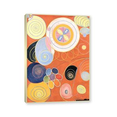 Imagem de NHLDZYH Moldura de champanhe. Pôster Hilma Af Klint, (Os dez maiores, nº 03), reproduções de pinturas famosas, imagem de arte abstrata para sala de estar quarto decoração de casa. 40 x 56 cm-15,7 x