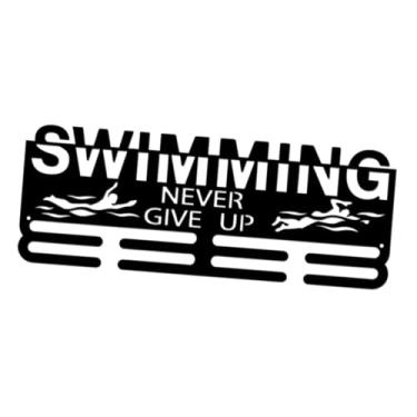 Imagem de IEUDNS Suporte para medalhas, expositor de prêmios para paredes, suporte para exibição de prêmios de fitas, para esportivos para corridas, beisebol, vôlei,