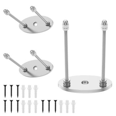 Imagem de ZJRDYYK 3 peças de suporte de parede para skate, exibição de deck de skate, cabide de parede de skate de alumínio para exibição e armazenamento de skates, decks e armazenamento (Oval)