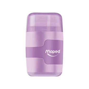 Imagem de Apontador Escolar Com Borracha Connect Tom Pastel 2 Furos Maped, LILAS