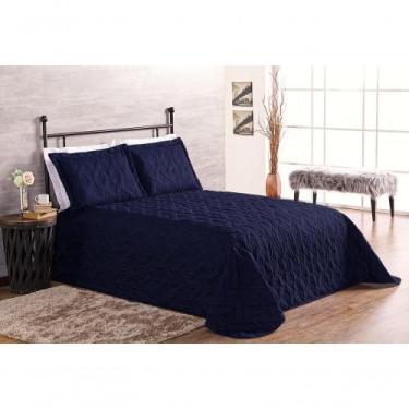 Imagem de Cobre Leito Clean Casal 3 Pecas - Azul Marinho - ENXOVAIS AQUARELA