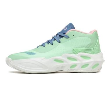 Imagem de Bolognifi Tênis de basquete juvenil esportivos quadra escolares Liga corrida Treinamento rua para atividades ao ar livre Equipamento de basquetebol(Green-b,38 BR)