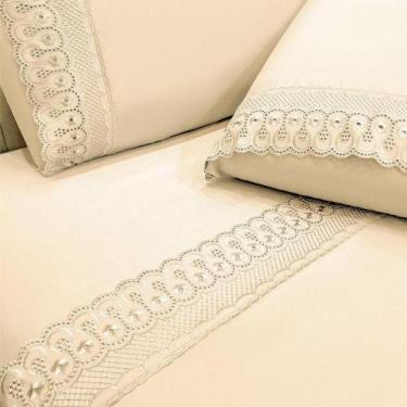 Imagem de Jogo De Cama Lençol Queen D Mais 4 Peças - Palha - Casa Show Enxovais