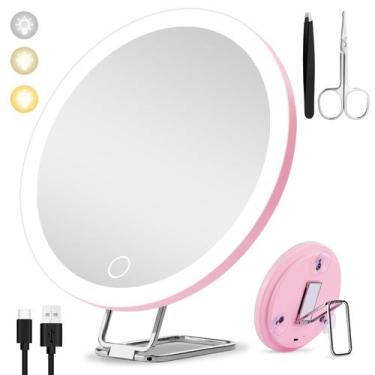 Imagem de Espelho de aumento Suupvaor 30x com luz de 6" com ventosas