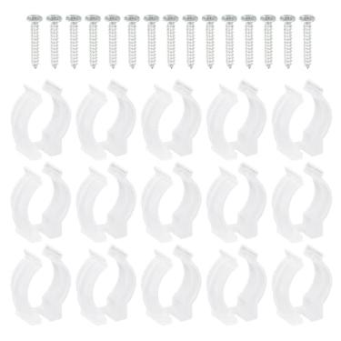 Imagem de Boxonly T8 Suporte de clipes U para suporte de montagem de lâmpada de LED, suporte de tubo fluorescente de plástico com parafusos, pacote com 15