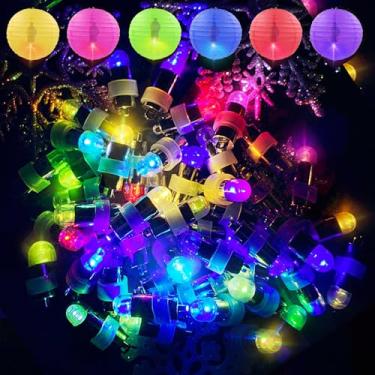 Imagem de 25 lâmpadas LED para balões, multicoloridas, mini lanternas de papel, à prova d'água, mini balões, luzes de festa de LED operadas por pilhas, para lanternas de papel, balões de Halloween, casamento