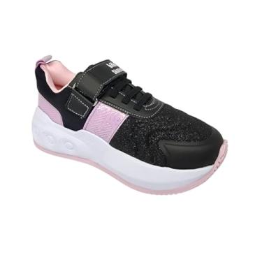 Imagem de Tênis Infantil Menina Rodinha Bibi Skatenis Iris Suggar com Glitter Confortável (Preto/Rosa/Glitter, BR, Criança de 9 a 12 anos, Numérico, 37)