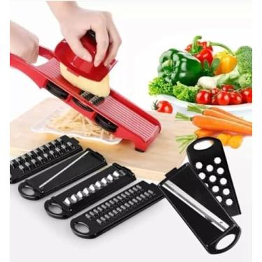 Imagem de Ralador Fatiador Legumes Mandoline Slicer Multifuncional – Aço Inox Ajustável Original