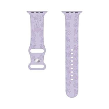 Imagem de Pulseira De Silicone Floral Gravada Para Apple Watch Mickey Disney 40m