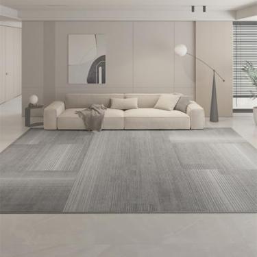 Imagem de Tapete moderno e minimalista para decoração de sala de estar, tapete grande para quarto, grosso, de pelúcia, lavável, para sala de estar (200x300 cm/E)