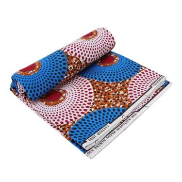 Imagem de Asixxsix Tecido de Estampa Africana, 6 Jardas de Cor de Poliéster de Cor Brilhante, Pano de Ankara Com Padrão Geométrico, para Vestidos Africanos Tradicionais Decoração de Festa DIY