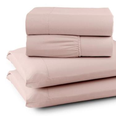 Imagem de Jogo de Lençol King 4 Peças Percal 300 Fios Life - Linda Casa, Rosê
