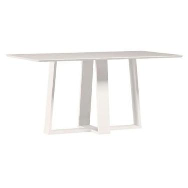 Imagem de Mesa De Jantar Rubi 160x90 Cm Com Vidro Off White  New Ceval - NEW CEV