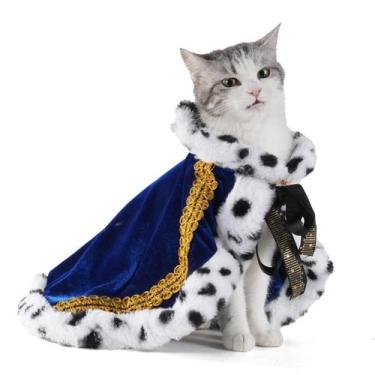 Imagem de Fantasia para animais de estimação Lovelyshop Lux Fur Blue Cat Dog Clo