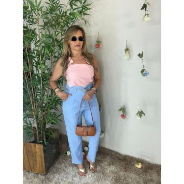 Imagem de Calça Alfaiataria Com Cinto Cos Alto Modelagem Reta Crisconf