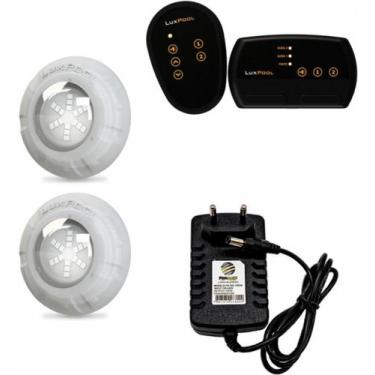 Imagem de Kit 2 leds 9w luxpool + fonte 2a + controlador luxpool 72w