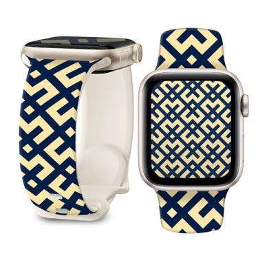 Imagem de Pulseira de silicone macio de 38 mm, 40 mm, 41 mm e 42 mm, pulseira de substituição com fecho clássico para Apple Watch Series SE11 10 9 8 7 6 5 4 3 2 1 Utral (formato de peixe azul)