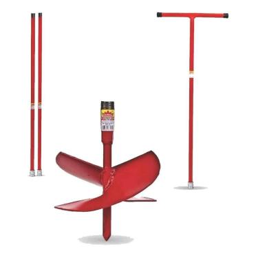 Imagem de Kit Cavadeira Espiral Broca Trado Perfurar Solo 10 Polegadas + Cabo + 2 Extensor 1 Metro 3/4 - Coroa