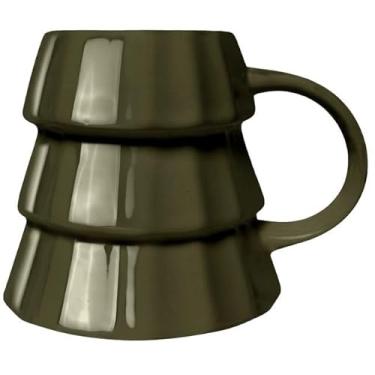 Imagem de Sweet Water Decor Caneca de café Green Tree, caneca de Natal de cerâmica de 500 ml, segura para lava-louças e micro-ondas, copo grande de inverno para café, chá e chocolate quente, presentes de meias