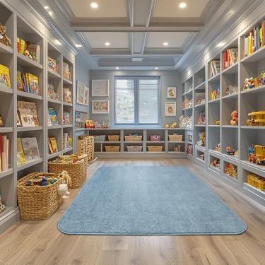 Imagem de Tapetes São Carlos – Tapete Relex N Orgânico Azul Aquamarine | Formato Cantos com Fios Longos de 15mm | Lavável, Macio e Ideal p/Salas Sofisticadas | 1,5cm x 1,5m x 2m