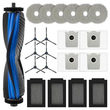 Imagem de (21 peças) T50 Max Pro Omni Peças sobressalentes para ECOVACS DEEBOT T50 Max Pro Omni aspirador robô, 1 rolo de escova, 6 escovas laterais, 4 sacos de pó, 4 filtros HEPA, 6 almofadas de esfregão
