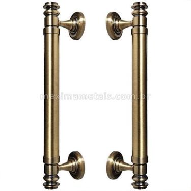 Imagem de Puxador Duplo Porta Pivotante Correr Rústico Davinci 300mm Bronze Anti