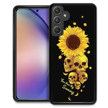 Imagem de Goodsprout Compatível com Samsung Galaxy A55 5G, amarelo Skelton Girassol Ensolarado Padrão Incrível Design À Prova de Choque Antiarranhões Capa Traseira Rígida PC para Samsung Galaxy A55 5G