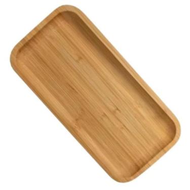 Imagem de Bandeja De Bambu Retangular 28Cm Lavabo Decorativa Café