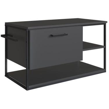 Imagem de Gabinete Suspenso Para Cuba Banheiro 1 PT Basc P1007 Preto Grafite PP