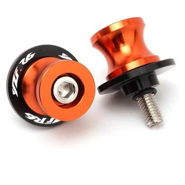 Imagem de BYYINGSUS Acessórios de motocicleta 6 mm CNC bobina de braço oscilante deslizante de parafuso compatível com Y&AMAHA YZF R1 R3 R6 YZFR1 YZFR3 YZFR6 1999-2024 (Yzfr6 Orange)
