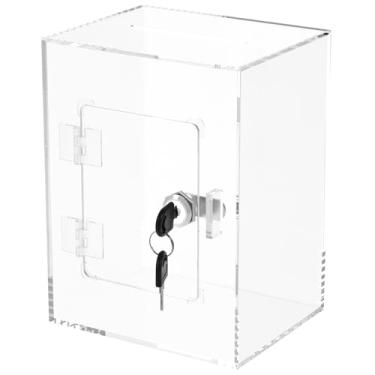 Imagem de Cofrinho de acrílico transparente para adultos, caixa de economia de dinheiro de grande capacidade com chave, frasco de acrílico para economia de dinheiro, frasco transparente aberto