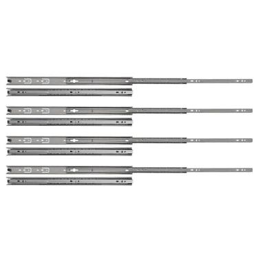 Imagem de Kit 8 corrediças telescópicas 45cm 25kg para gaveta 4 pares