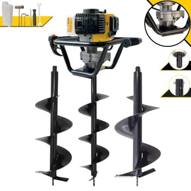Imagem de Kit Perfurador de Solo Completo Lynus PSL517 À Gasolina 2T 52cc 1,8HP de Potência Alta Rotação Com Brocas 80x20cm, 80x25cm e 80x30cm