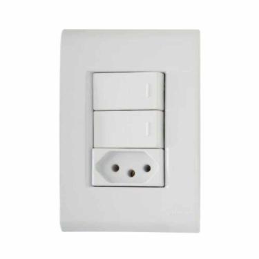 Imagem de Interruptor Simples + Tomada 10a Branca - Conjunto 2 Peças - Linha Liz Tramontina
