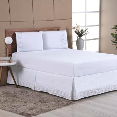 Imagem de Jogo De Cama Damasco Queen 100% Algodão 200 Fios- 04 Peças