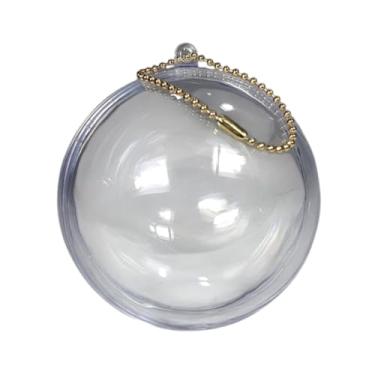 Imagem de Esferas Acrílica Com Corrente Bolinha Dourada Pendurar Bola Natal Enfeite Artesanato Decoração Doce (200, 8cm)