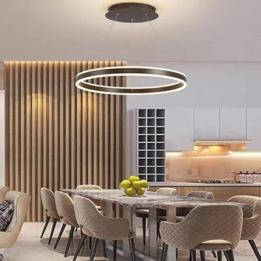 Imagem de Lustre de LED moderno para cima e para baixo Luminescência compatível com sala de estar, sala de jantar, quarto, luzes pendentes, decoração para casa, luminária suspensa, luminária de lustre