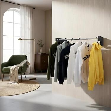 Imagem de Cabideiro De Parede 90 cm Arara Camiseiro Calceiro Prteto Laca