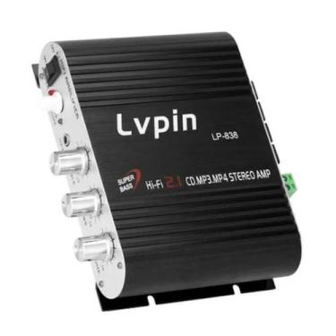 Imagem de Amplificador Mini Stereo Hifi Audio Power 200W 2.1CH Preto - Lightbek 