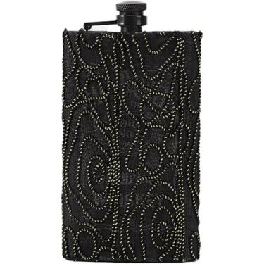 Imagem de Garrafa De Quadril, Garrafa De Bolso Curvada De Aço Inoxidável De Grau Alimentício Para Licor, Presente De Uísque Para Homens, Black, 8 oz
