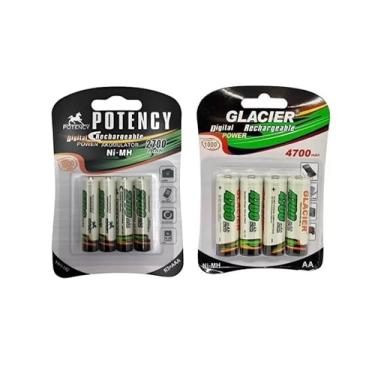 Imagem de Pilha Recarregável AAA 2700mah E AA 4700mah 1.2v Blister Com 4 Ou 8 Unidades (4 AAA/4 AA)