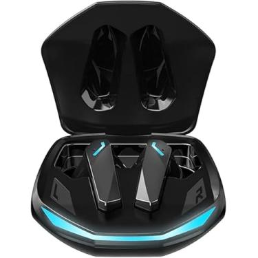 Imagem de GM2 PRO Fones de Ouvido Gamer Bluetooth, Case de Carregamento com LED Azul, Surround Sound, Microfone Embutido, Controle Duplo, Design Futurista em Preto