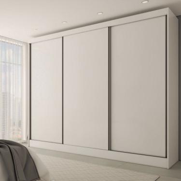 Imagem de Guarda-Roupa Casal Europa 3 Portas 4 Gavetas 100% Mdf Branco - Panorama Móveis
