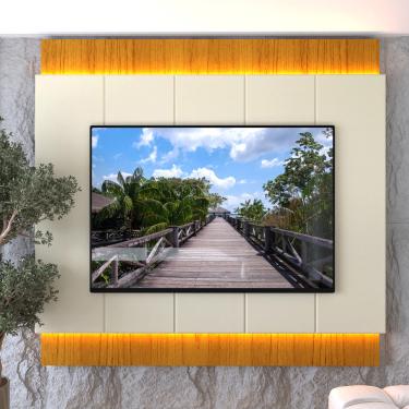 Imagem de Painel para TV até 85 Polegadas com LED em MDF Magnífico Gelius - Naturale/Off White